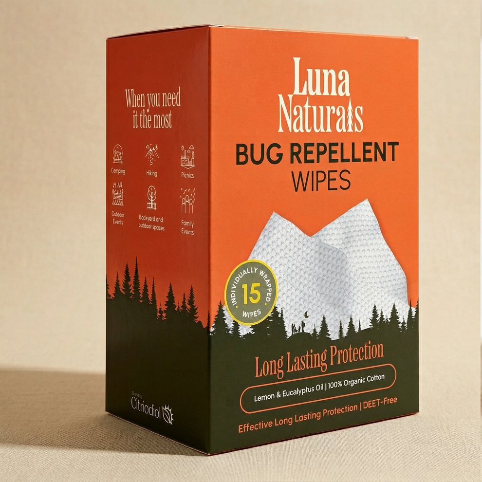 Luna Naturals Luna Naturals Bug Repellent Wipes (Lemon Eucalyptus Oil)